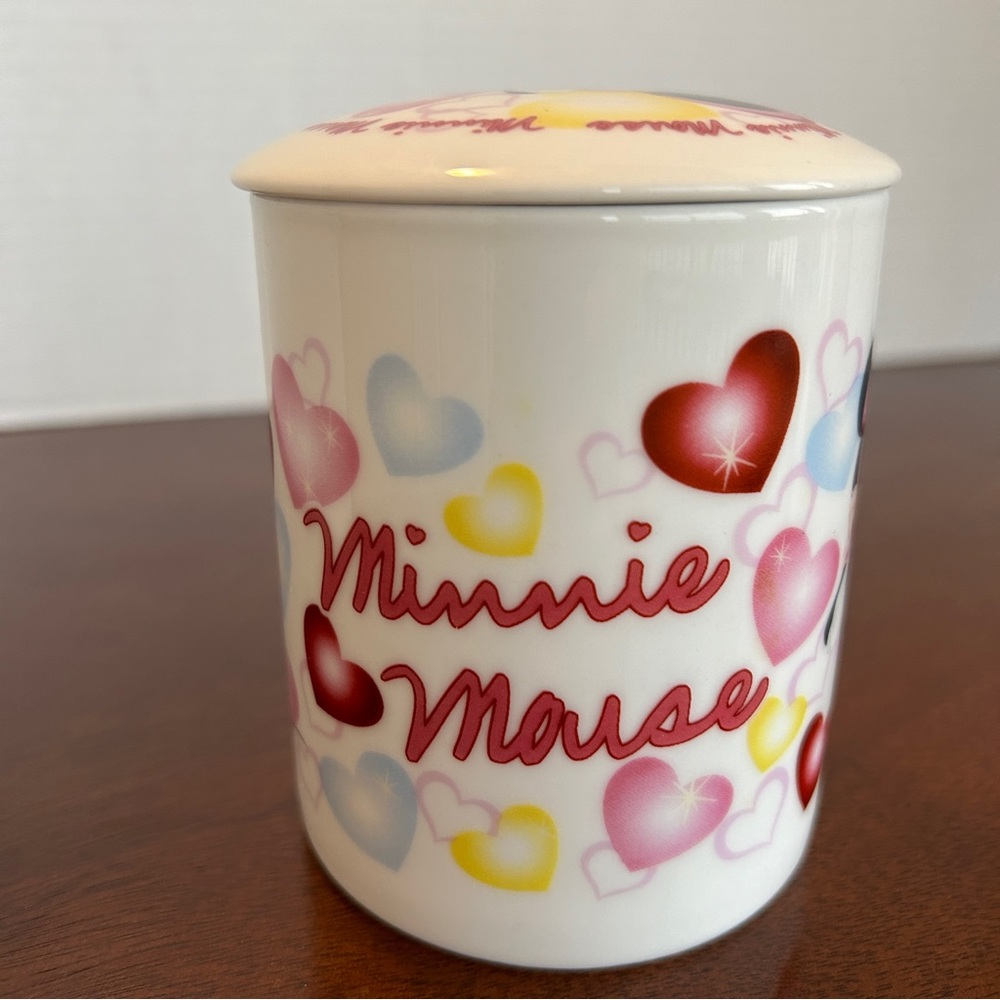 DISNEY MINNIE MOUSE Coffee/Tea Mug with Lid Hearts Colourful - Picture 4 of 9